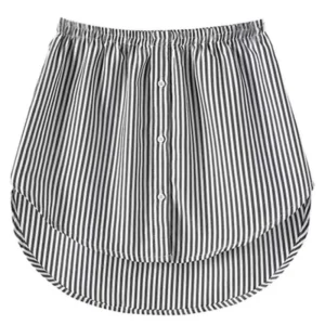 Asymetryczna przedłużka do koszul plus size Czarny