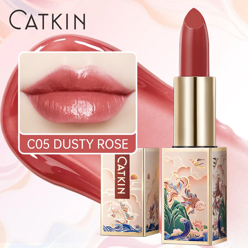 Balsam do ust CATKIN — nawilżający i naprawczy, różowy przezroczysty Armijna zieleń