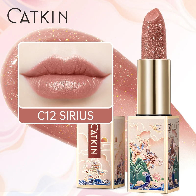 Balsam do ust CATKIN — nawilżający i naprawczy, różowy przezroczysty Brązowy