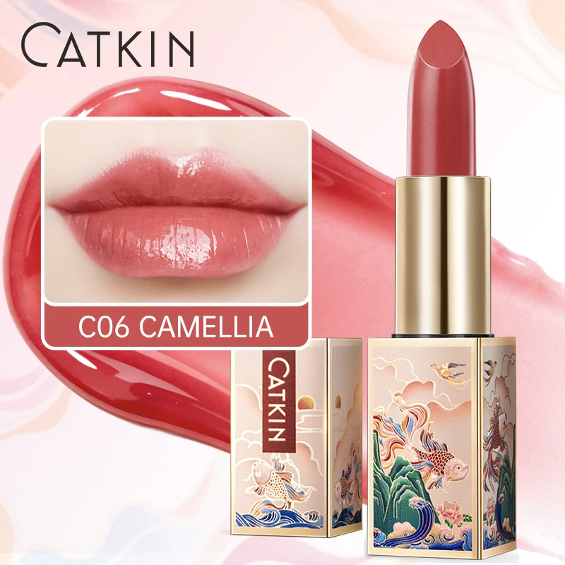 Balsam do ust CATKIN — nawilżający i naprawczy, różowy przezroczysty Czarny