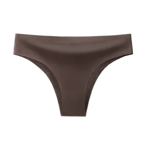 BANNIROU bezszwowe stringi damskie z lodowego jedwabiu plus size Ciemnoszary