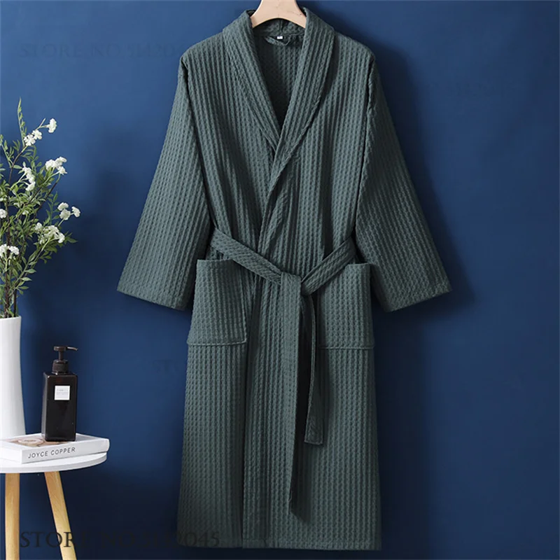 Bawełniany szlafrok kimono waflowy damski na co dzień Wielo
