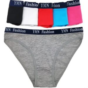 Bawełniane figi damskie hipster 6-pak, niski stan Niebieski