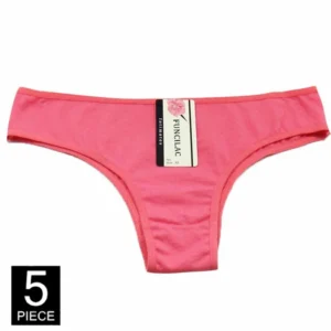 Bawełniane figi damskie plus size - zestaw 5 sztuk Brązowy