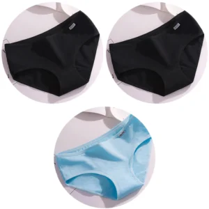 Bawelniane majtki damskie ze srednim stanem - zestaw 3 par plus size Fuksja
