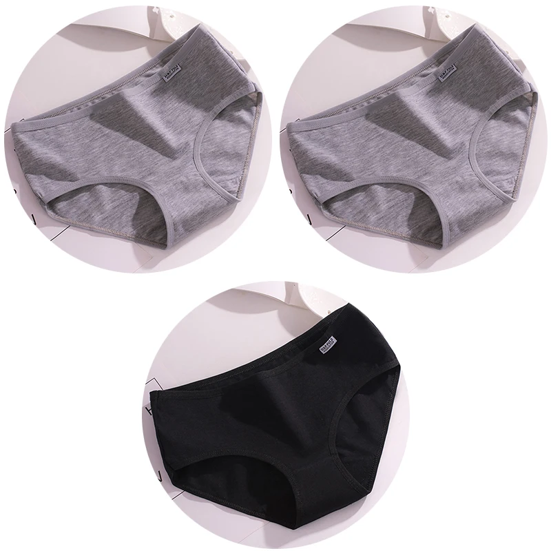 Bawelniane majtki damskie ze srednim stanem - zestaw 3 par plus size Koralowa czerwona