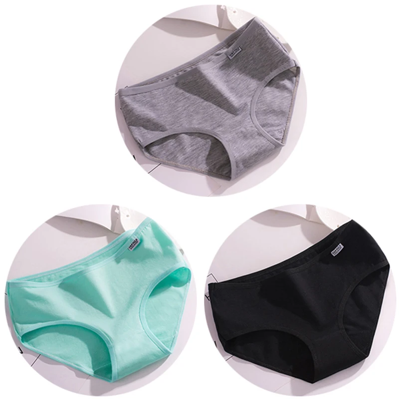 Bawelniane majtki damskie ze srednim stanem - zestaw 3 par plus size Róża czerwona