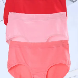 Bawełniane majtki damskie Plus Size - zestaw 3 sztuk Armijna zieleń