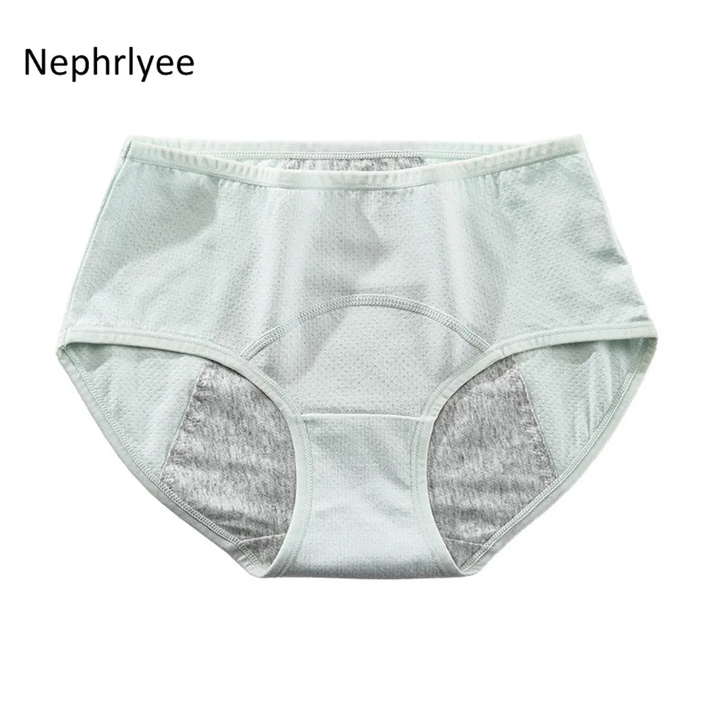 Bawełniane majtki menstruacyjne damskie, ochrona przed przeciekaniem Niebieski
