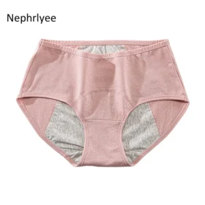 Bawełniane majtki menstruacyjne damskie, ochrona przed przeciekaniem Różowy