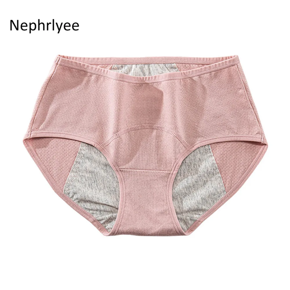 Bawełniane majtki menstruacyjne damskie, ochrona przed przeciekaniem Różowy