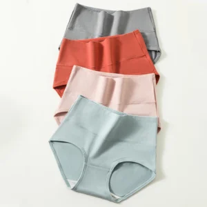 Bawełniane majtki wysoki stan zestaw 4 sztuki Plus Size Czarny