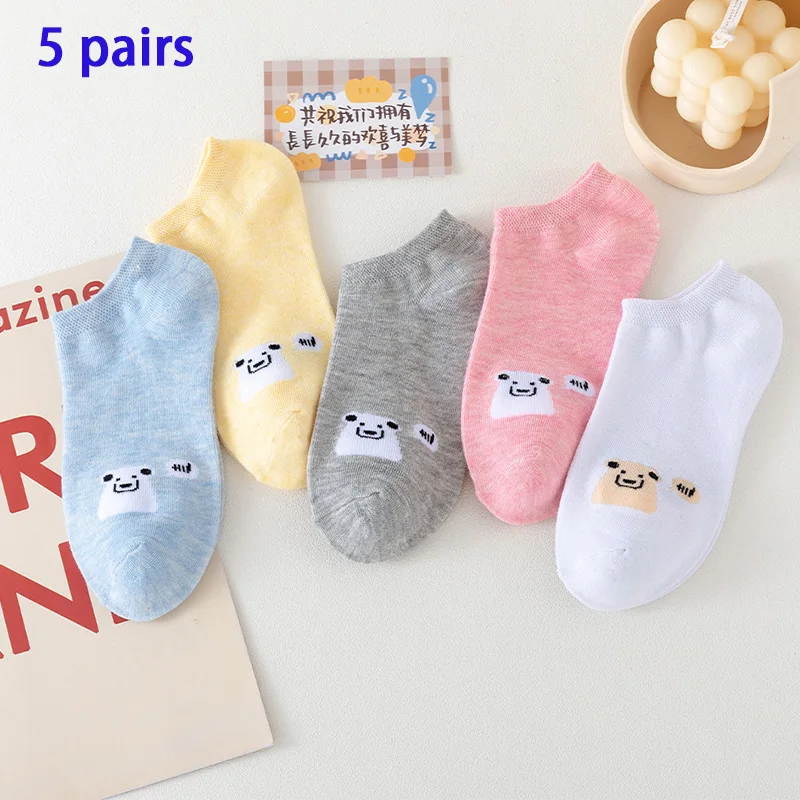 Bawełniane stopki damskie z misiem – kawaii zestaw 5-10 par Kolba