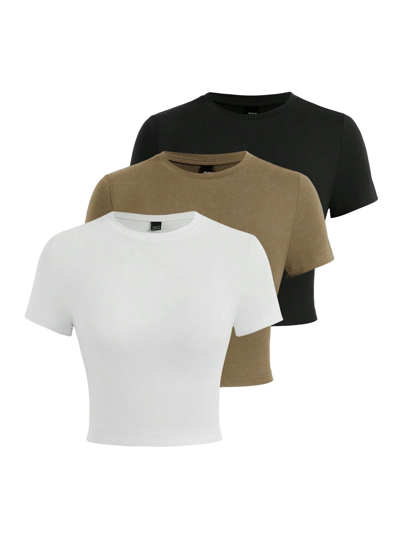 Bawełniany crop top Y2K damski elastyczny z okrągłym dekoltem Głównik