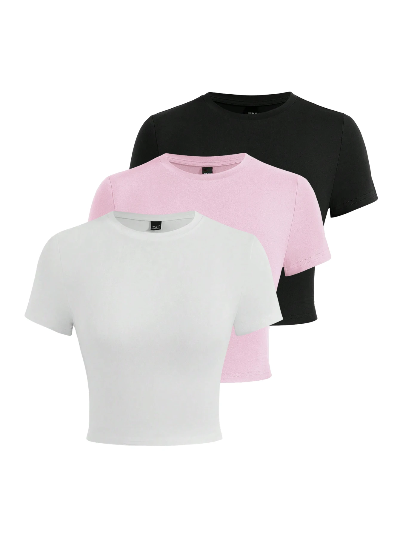 Bawełniany crop top Y2K damski elastyczny z okrągłym dekoltem Mleczny