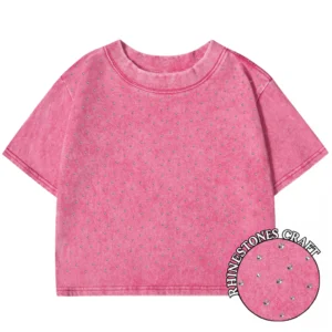 Bawełniany crop top Y2K vintage z krótkim rękawem Zielony