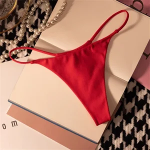 Bezszwowe bawełniane stringi damskie plus size Brązowy