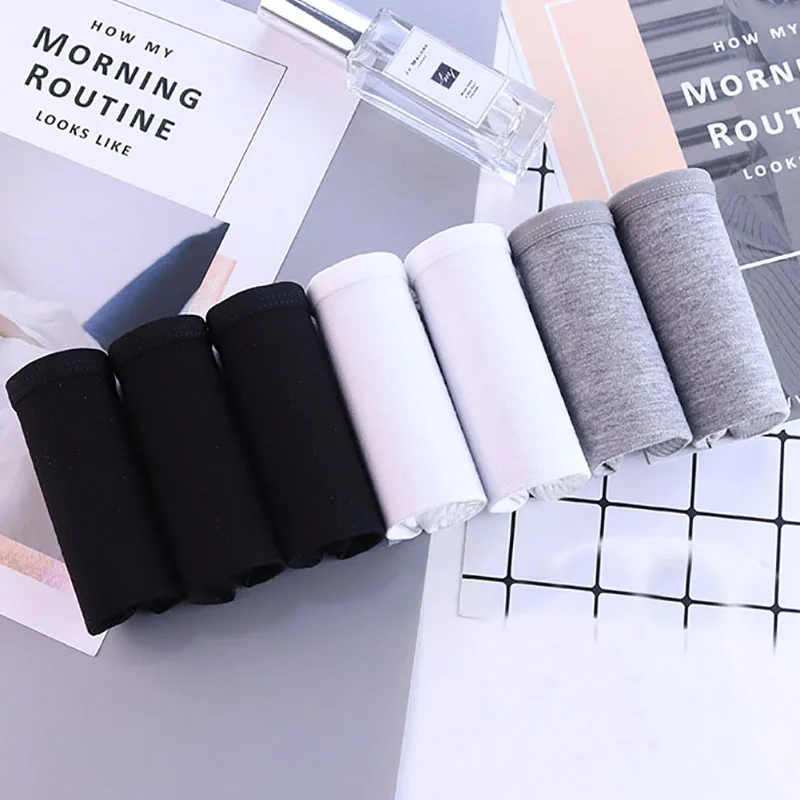 Bezszwowe figi bawełniane plus size - zestaw 7 sztuk Ciemnoszary
