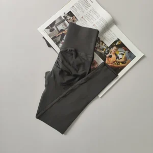 Bezszwowe legginsy do biegania z wysokim stanem modelujące pośladki Zielony mech
