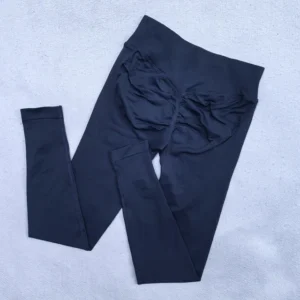 Bezszwowe legginsy do jogi z modelowaniem pośladków Ciemny niebieski