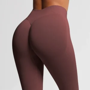 Bezszwowe legginsy fitness wysokoelastyczne modelujące pośladki Szara gołczyna