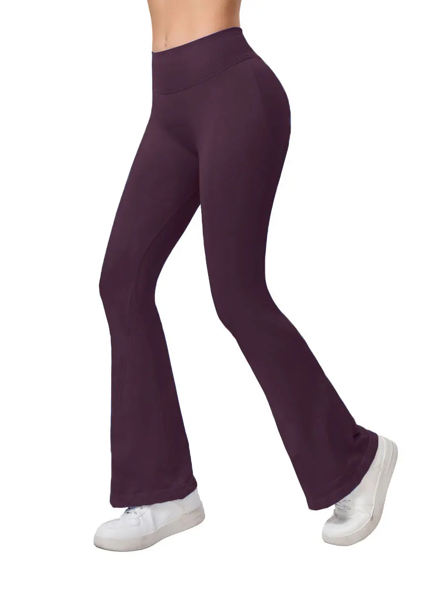 Bezszwowe legginsy flare sportowe scrunch booty Niebieski