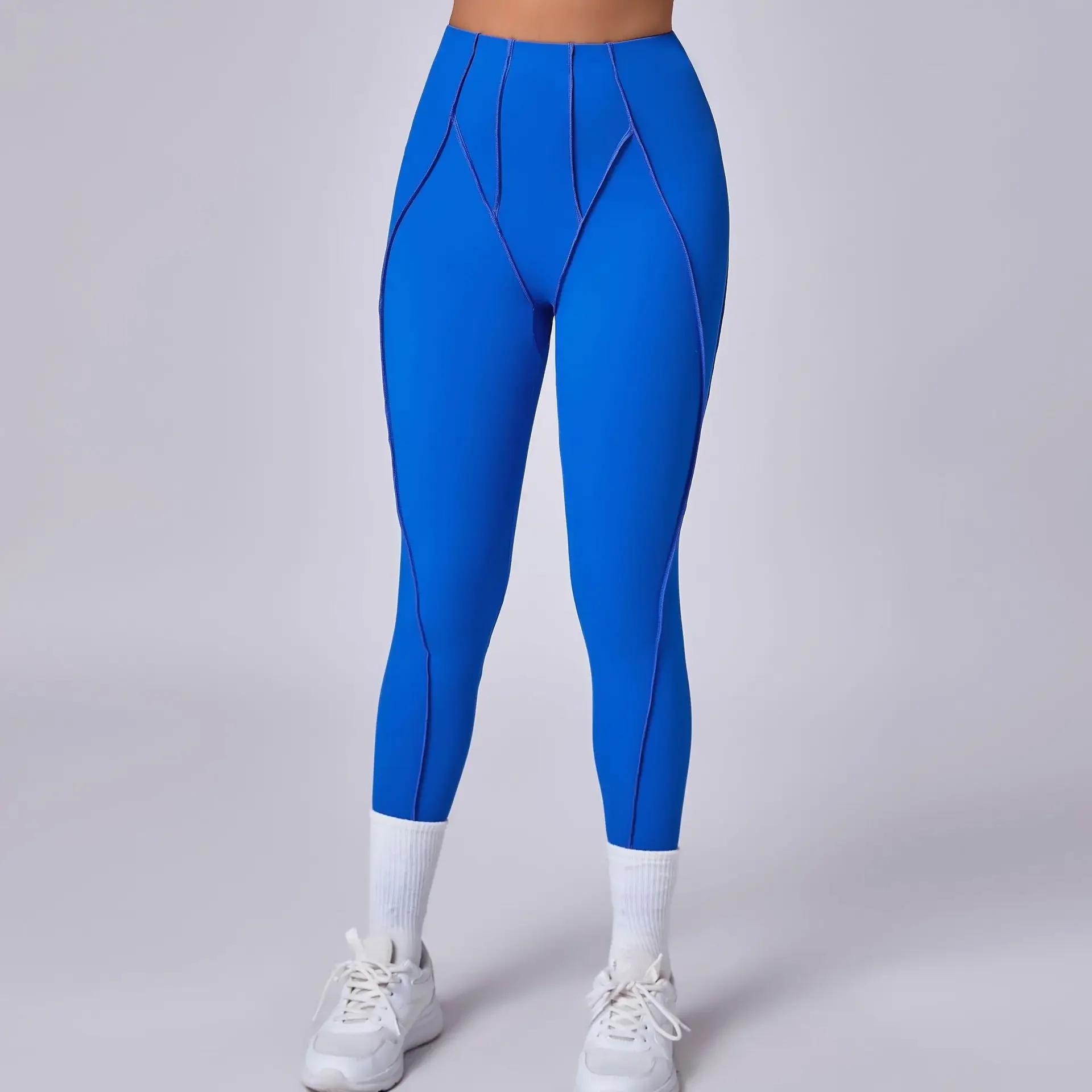 Bezszwowe legginsy joga push-up podnoszące pośladki premium Ciemny niebieski