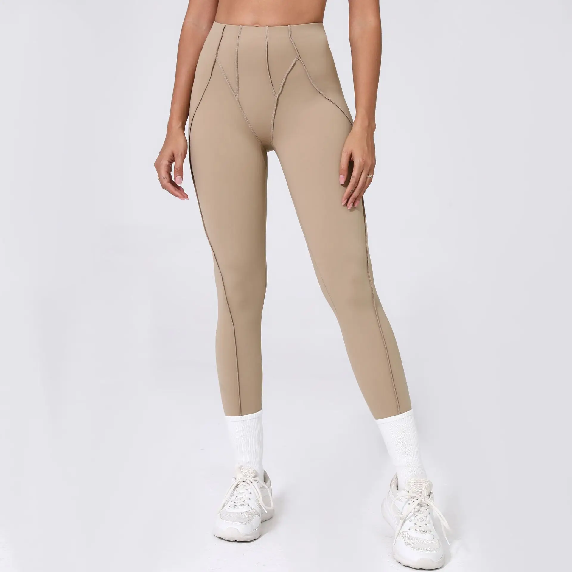 Bezszwowe legginsy joga push-up podnoszące pośladki premium Irisa fioletowa
