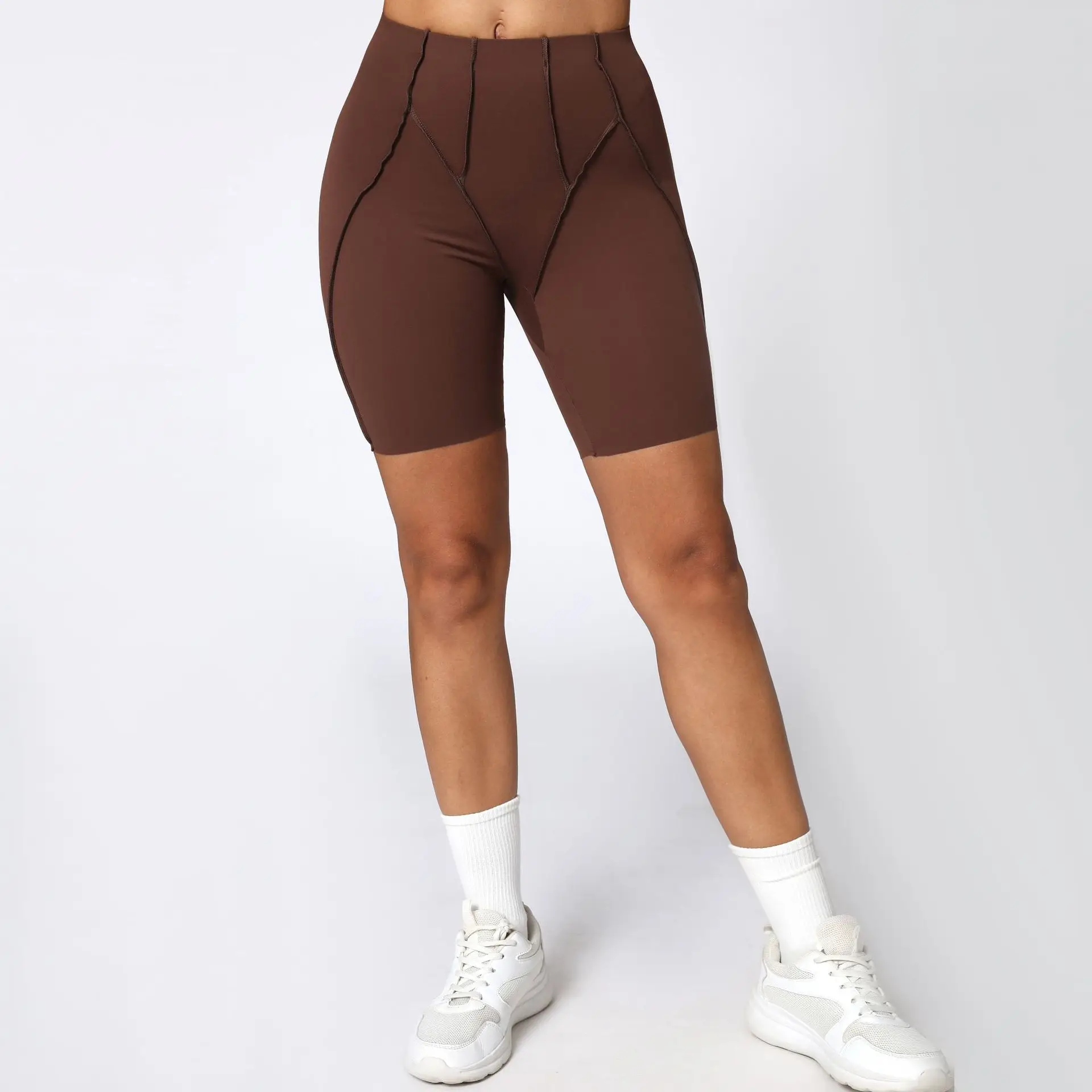 Bezszwowe legginsy joga push-up podnoszące pośladki premium Koralowa czerwona