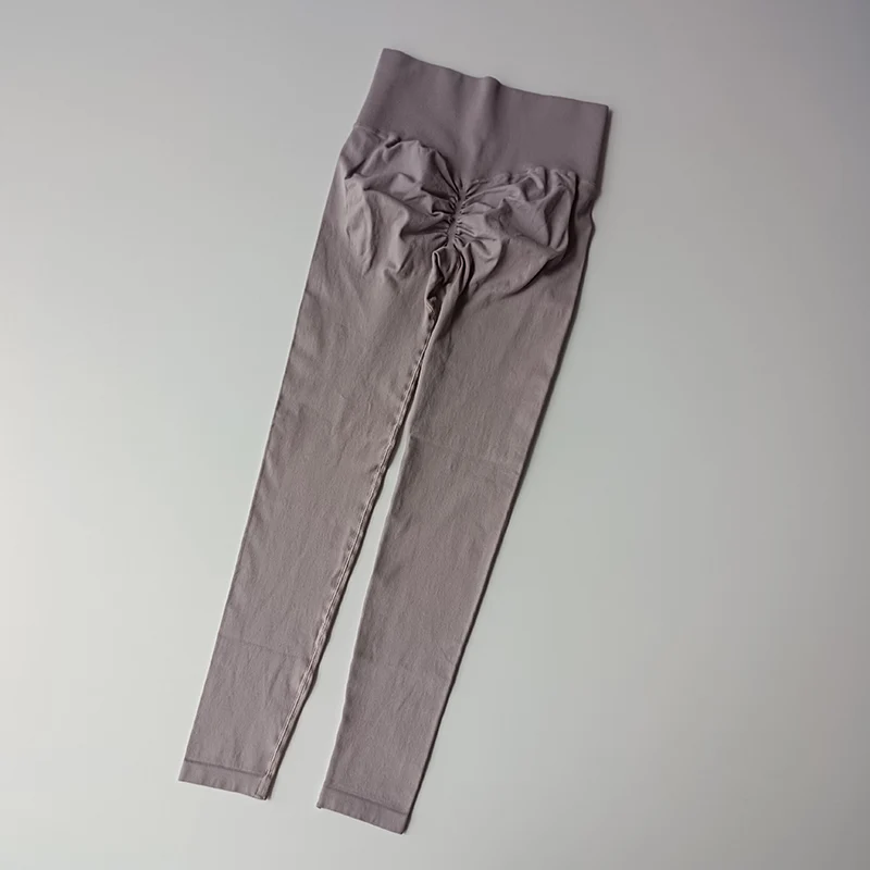 Bezszwowe legginsy do jogi push up z wysokim stanem Fioletowy