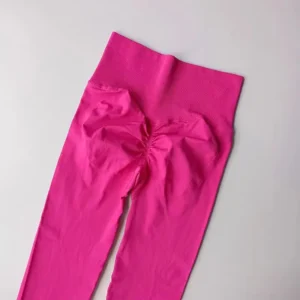 Bezszwowe legginsy do jogi push up z wysokim stanem Amarantowy