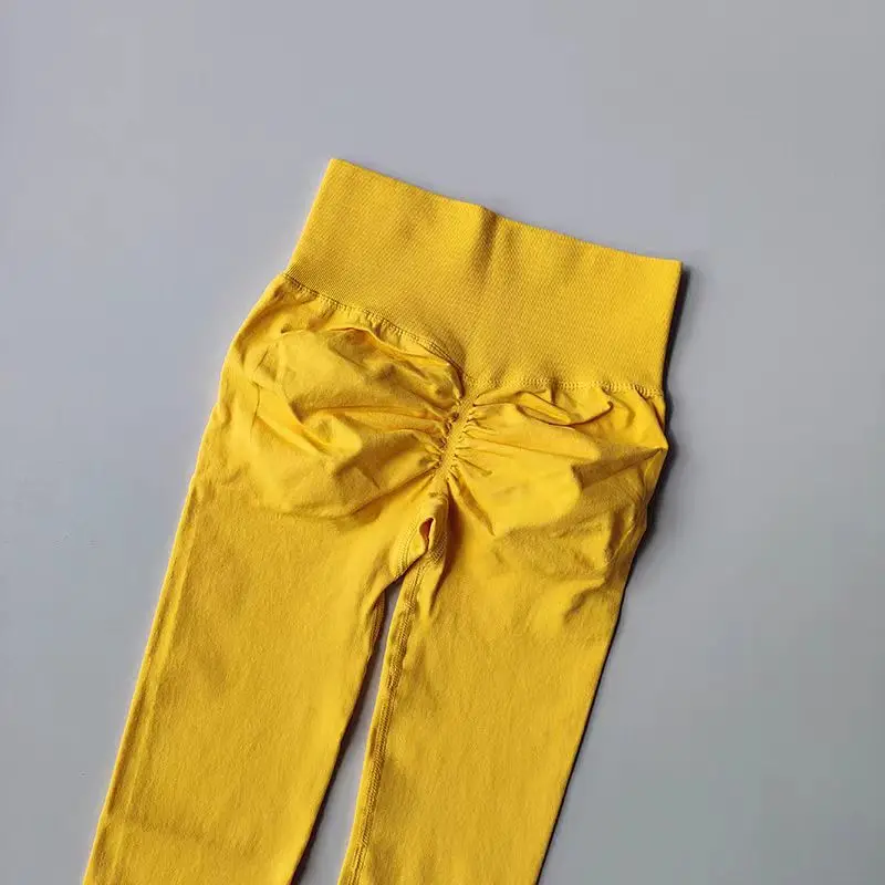 Bezszwowe legginsy do jogi push up z wysokim stanem Xiaojiyellow