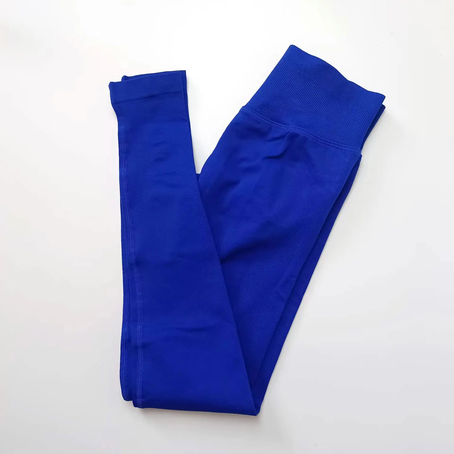 Bezszwowe legginsy sportowe Scrunch Bum damskie z prążkowaną gumką Azure
