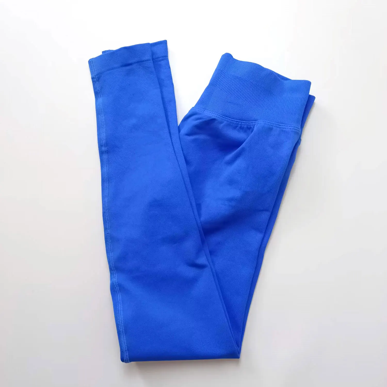 Bezszwowe legginsy sportowe Scrunch Bum damskie z prążkowaną gumką Beżowy