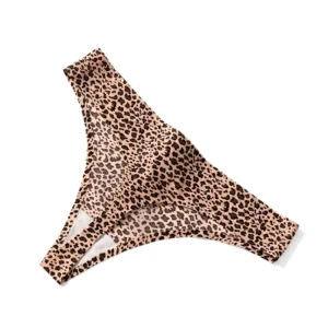 Bezszwowe stringi damskie bielizna leopard 3 sztuki Niebieski