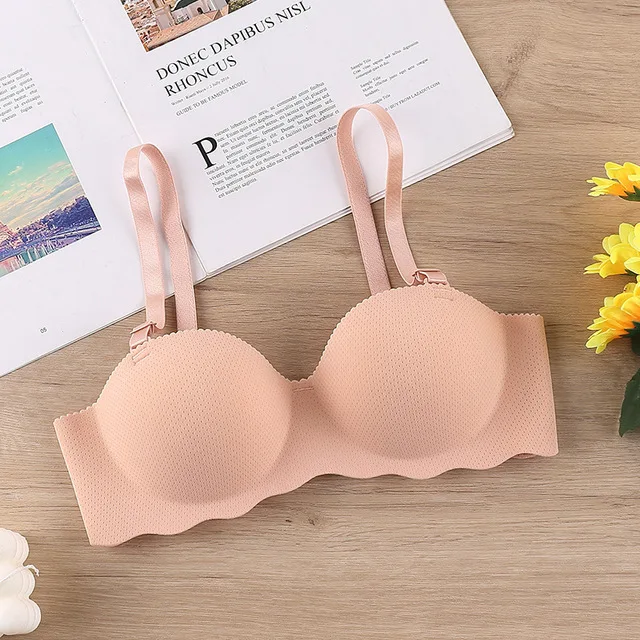 Bezszwowy biustonosz bralette z odpinanymi ramiączkami Armijna zieleń