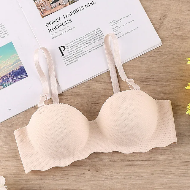 Bezszwowy biustonosz bralette z odpinanymi ramiączkami Brązowy