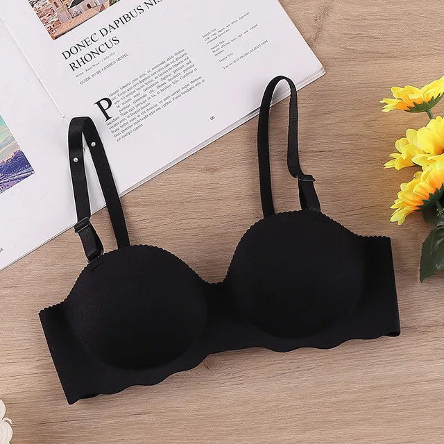 Bezszwowy biustonosz bralette z odpinanymi ramiączkami Czarny