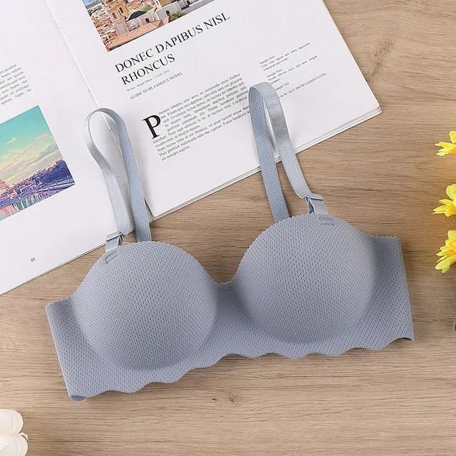Bezszwowy biustonosz bralette z odpinanymi ramiączkami Niebieski