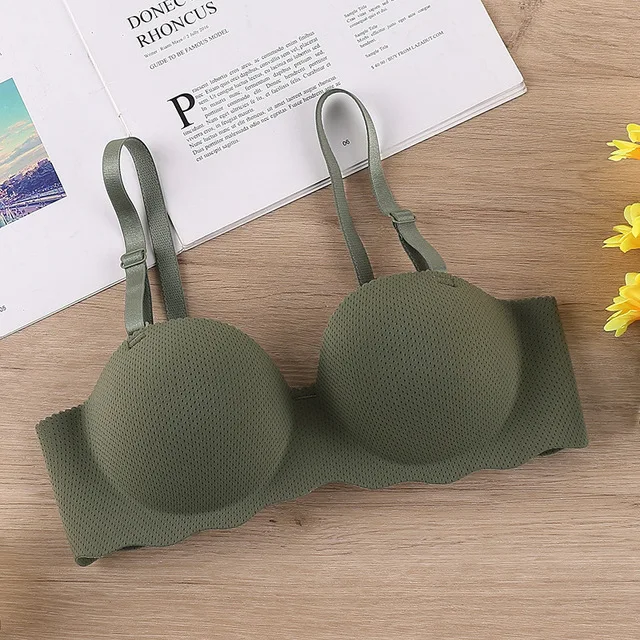 Bezszwowy biustonosz bralette z odpinanymi ramiączkami Pomarańczowy