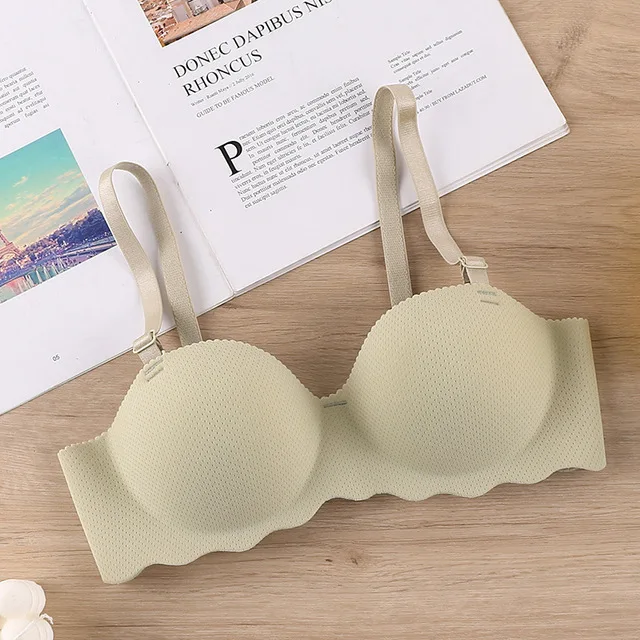 Bezszwowy biustonosz bralette z odpinanymi ramiączkami Zielony