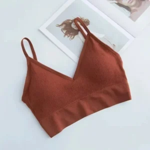 Bezszwowy biustonosz push-up bralette bez ramiączek z wkładkami Beżowy