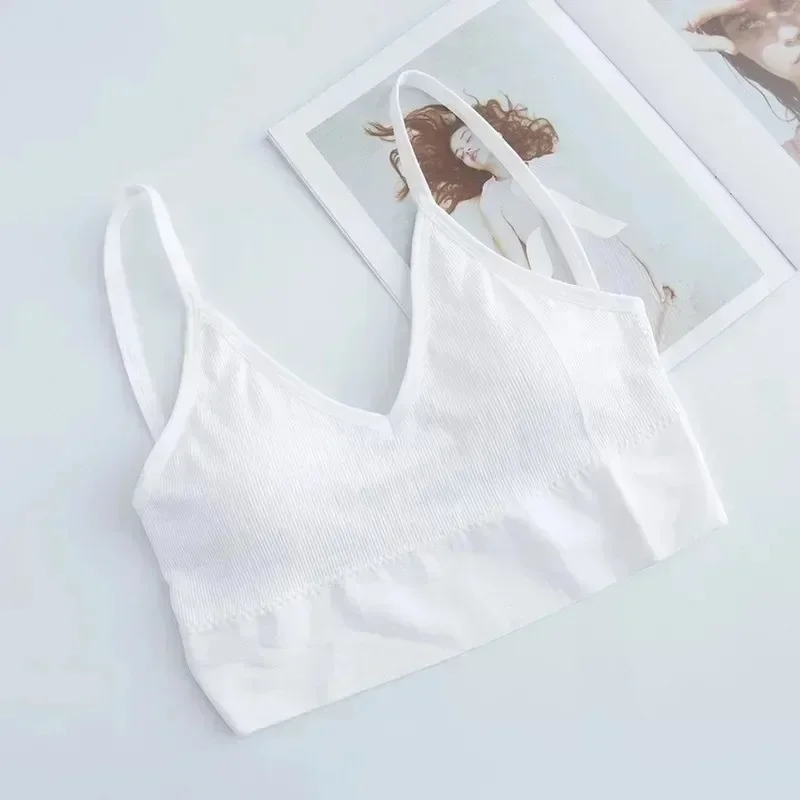 Bezszwowy biustonosz push-up bralette bez ramiączek z wkładkami Biały
