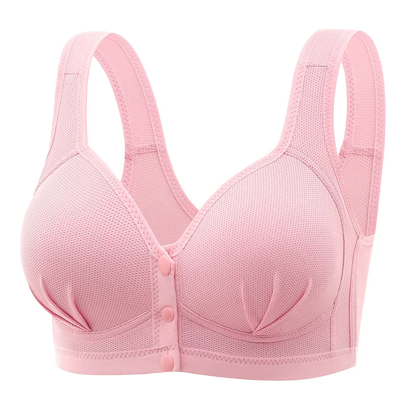 Bezszwowy biustonosz plus size zapinany z przodu Brązowy