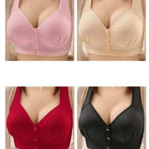 Bezszwowy biustonosz plus size zapinany z przodu Niebieski