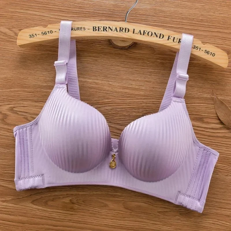 Bezszwowy biustonosz push-up 8 cm wkładki bez fiszbinów Błękitny