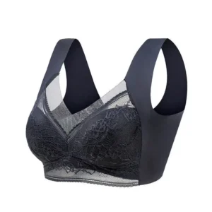 Bezszwowy biustonosz push-up z jedwabiu lodowego, bralet plus size Beżowy