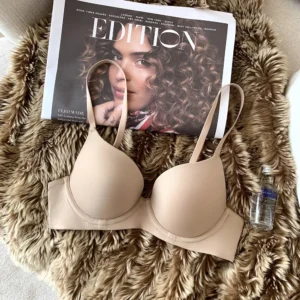 Bezszwowy biustonosz push-up z miseczką 3/4, miękki bralette Beżowy