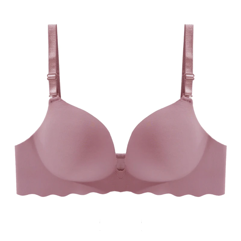 Bezszwowy biustonosz push-up bralette w stylu francuskim Błękitny