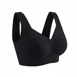 Bezszwowy biustonosz sportowy plus size z koronką i wkładką Beżowy